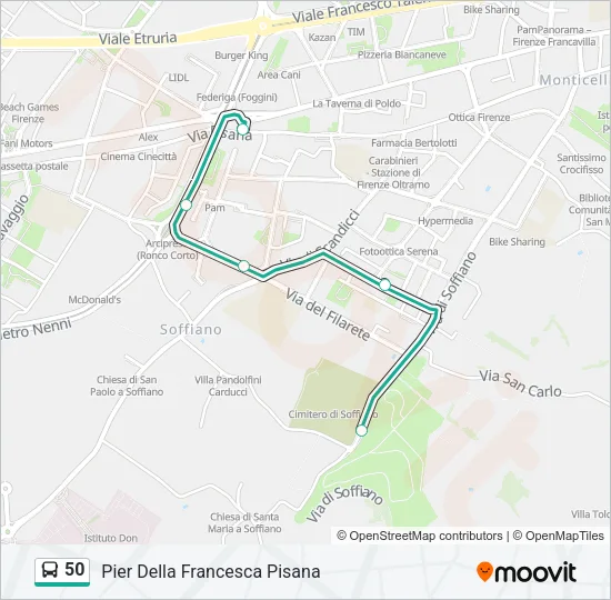 50 Bus Line Map