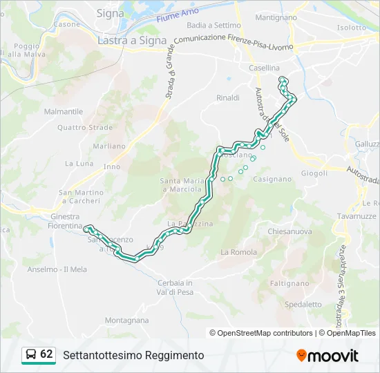 62 Bus Line Map