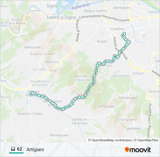 62 Bus Line Map