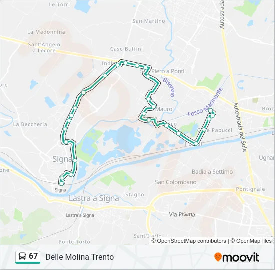 67 Bus Line Map