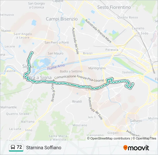 72 Bus Line Map