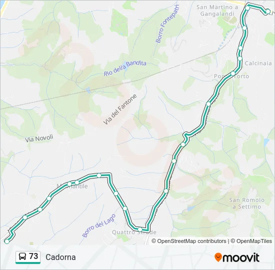73 Bus Line Map