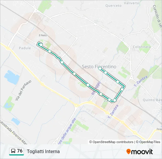 76 Bus Line Map