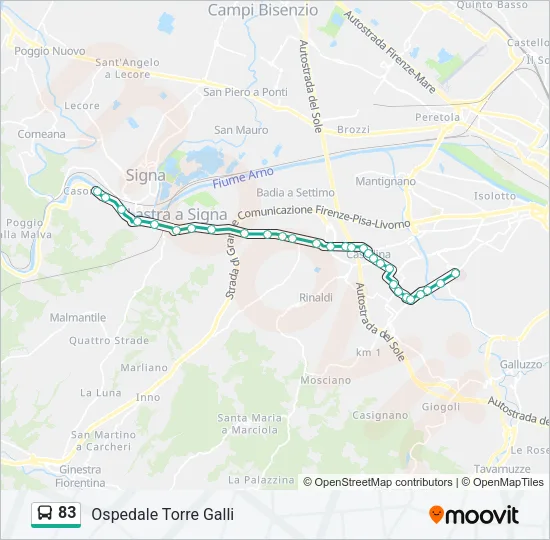 83 Bus Line Map