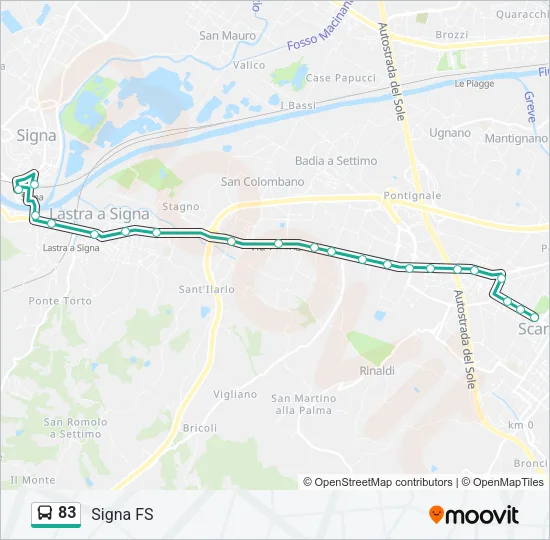 83 Bus Line Map