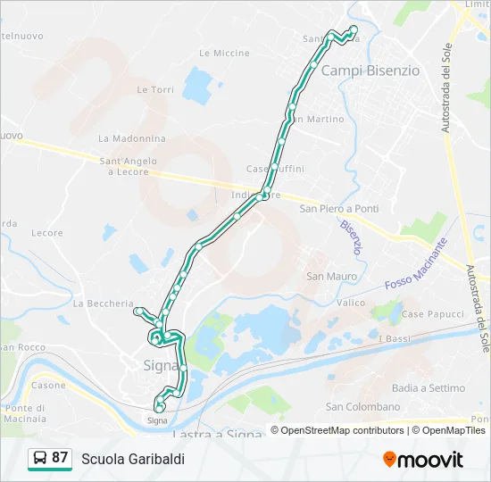 87 Bus Line Map