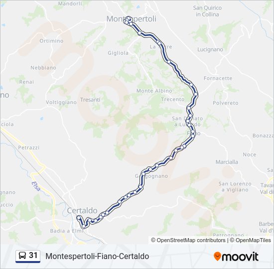 Percorso linea bus 31