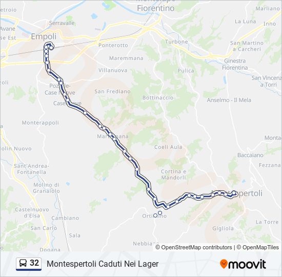 Percorso linea bus 32