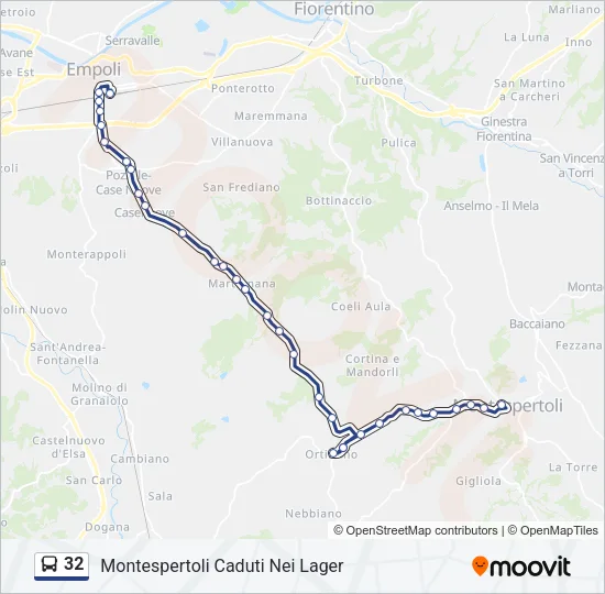 Percorso linea bus 32