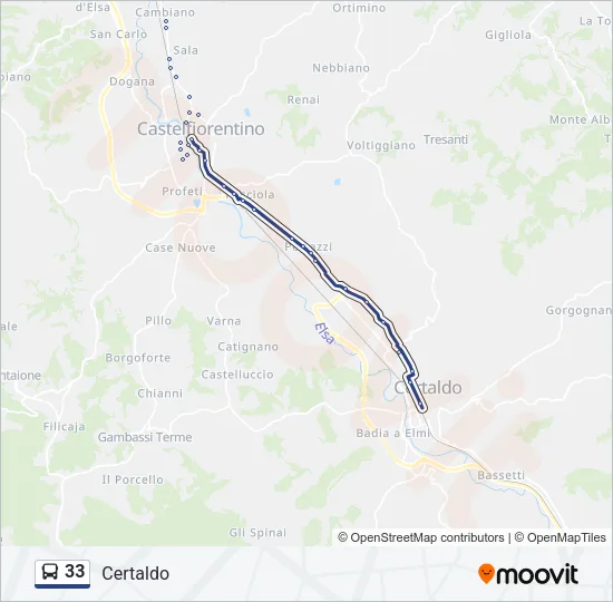 33 Bus Line Map