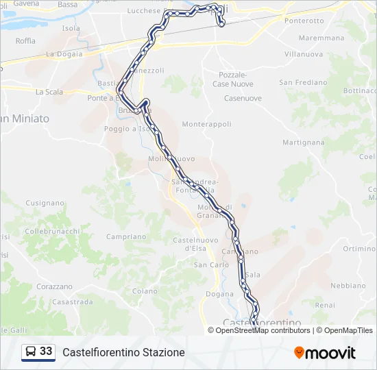 33 Bus Line Map