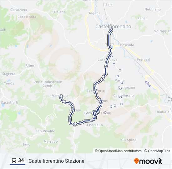 34 Bus Line Map