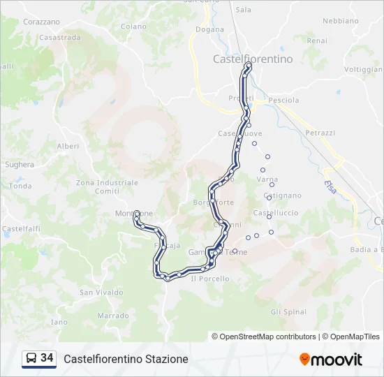 34 Bus Line Map
