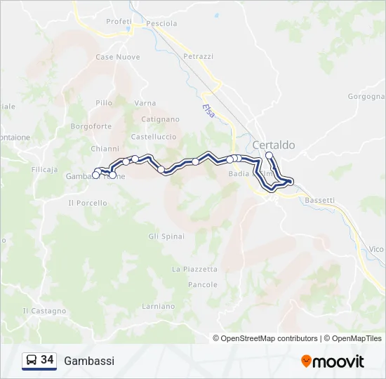 34 Bus Line Map