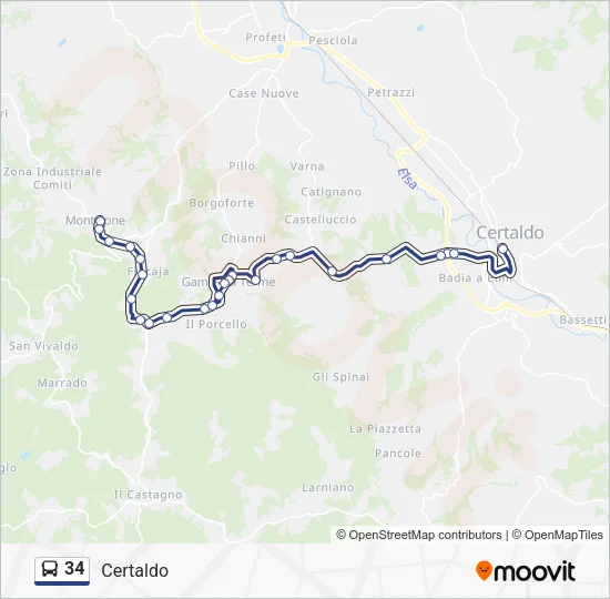 34 Bus Line Map