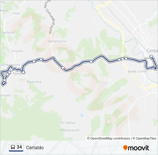 34 Bus Line Map