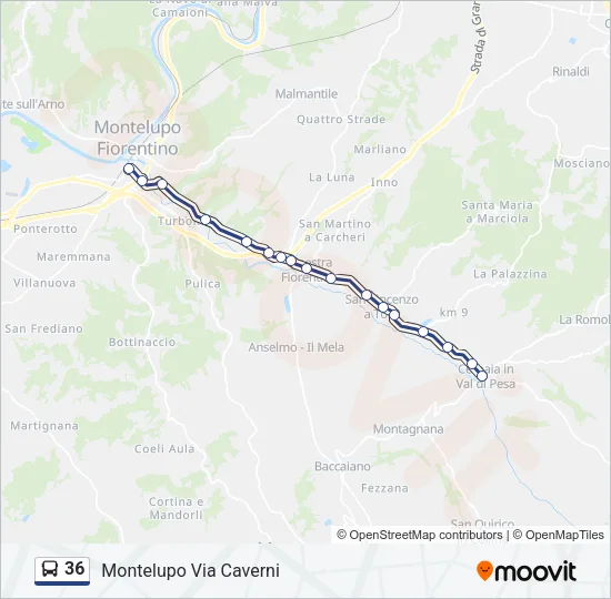 36 Bus Line Map