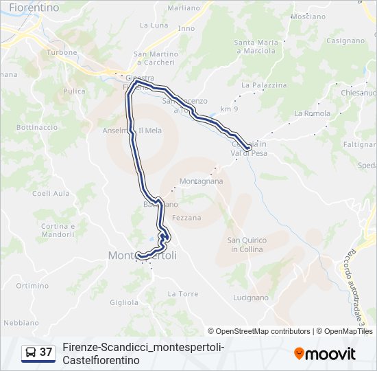 37 bus Line Map