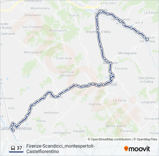 Percorso linea bus 37