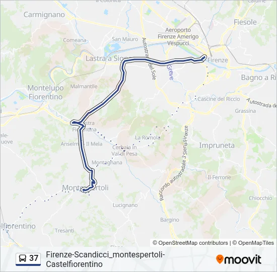 37 Bus Line Map