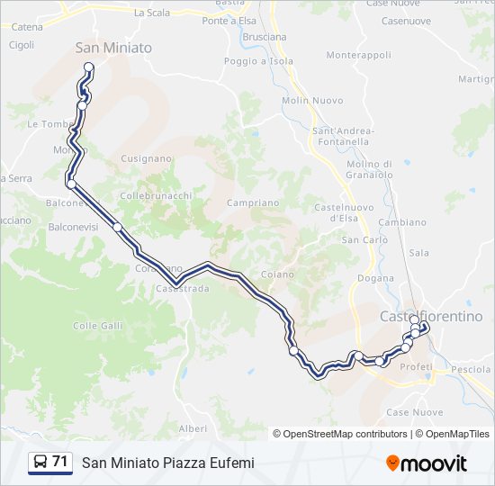 Percorso linea bus 71