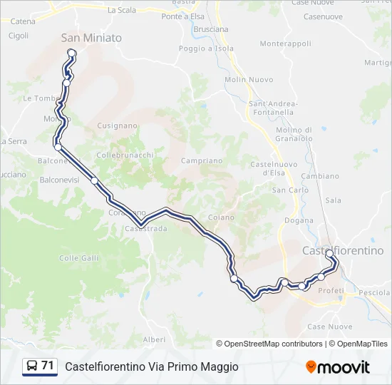 Percorso linea bus 71
