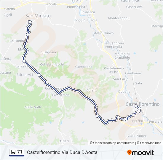Percorso linea bus 71