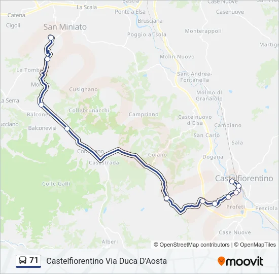 71 Bus Line Map