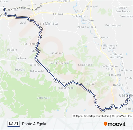 71 Bus Line Map