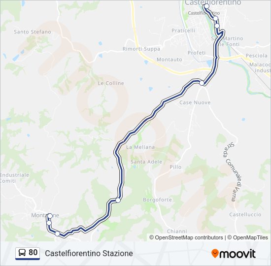 80 Bus Line Map