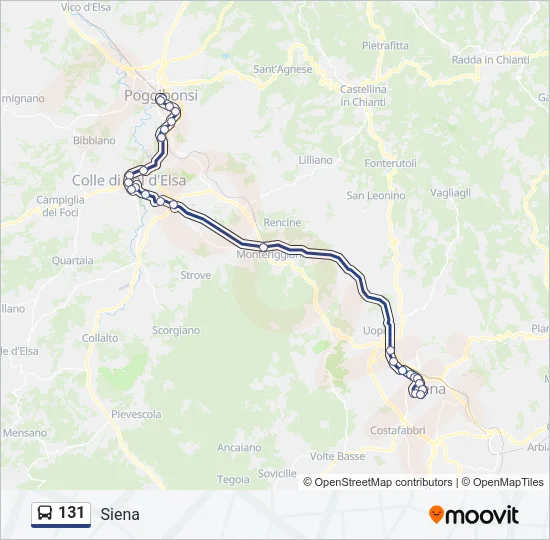 Percorso linea bus 131