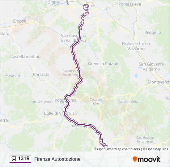 131R Bus Line Map