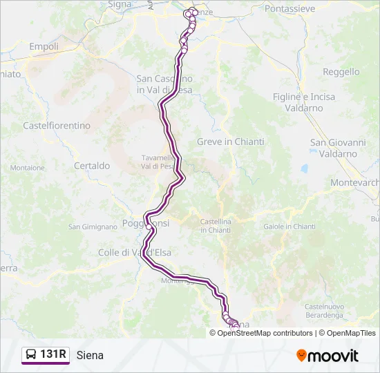 131R Bus Line Map