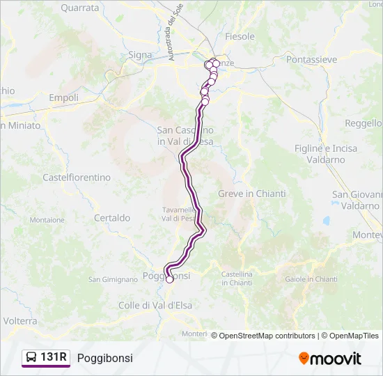 131R Bus Line Map