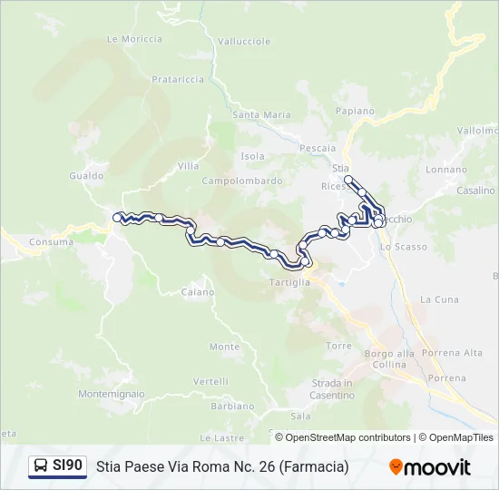SI90 Bus Line Map