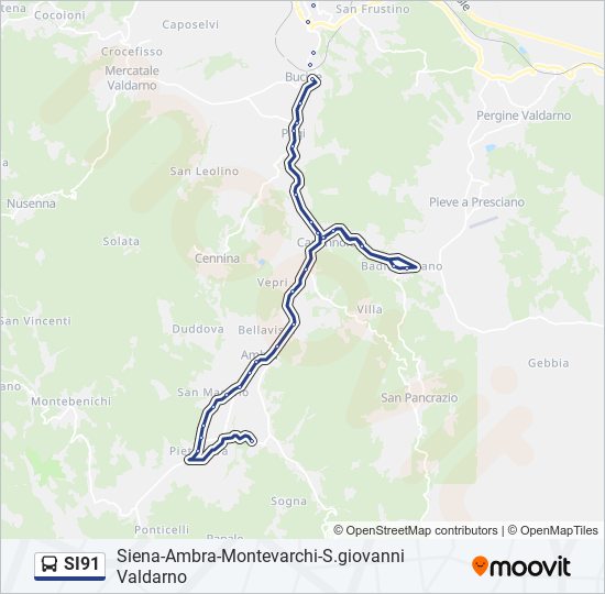 SI91 bus Line Map