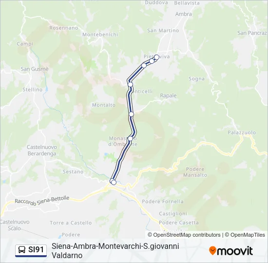SI91 Bus Line Map