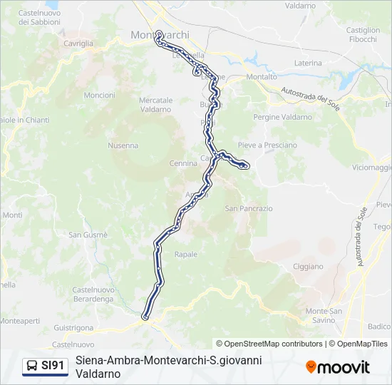 SI91 Bus Line Map