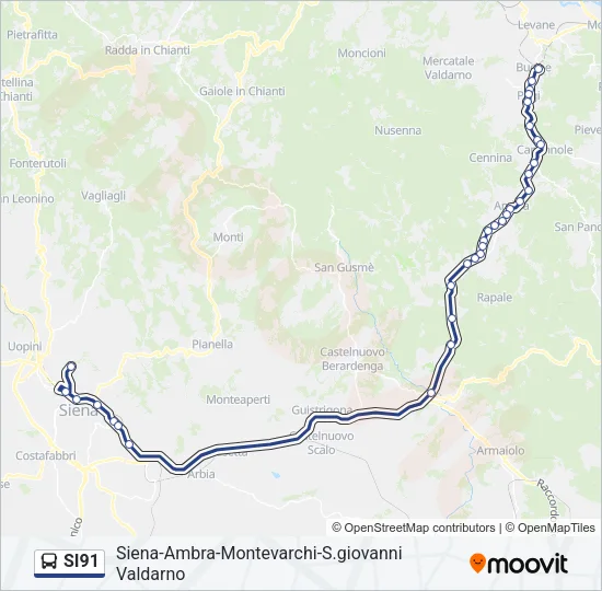 SI91 Bus Line Map