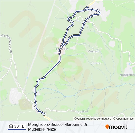 Percorso linea bus 301 B