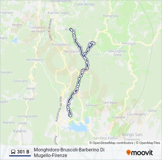 301 B Bus Line Map