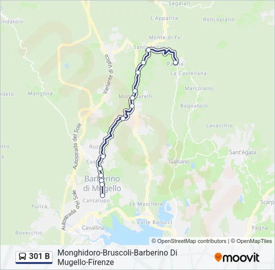 301 B Bus Line Map