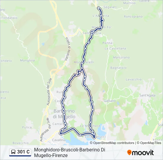 301 C Bus Line Map