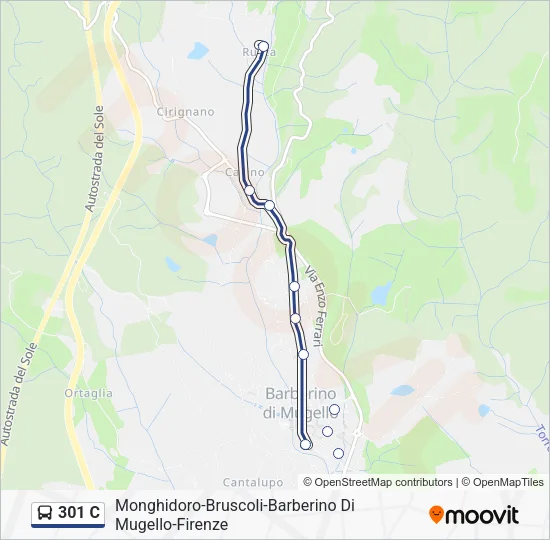 301 C Bus Line Map
