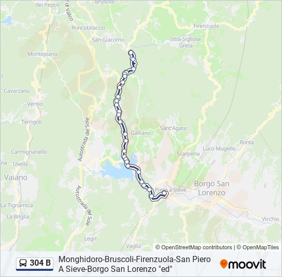 Linea 304 B: Orari, Fermate E Mappe - San Piero A Sieve FS (Aggiornato)