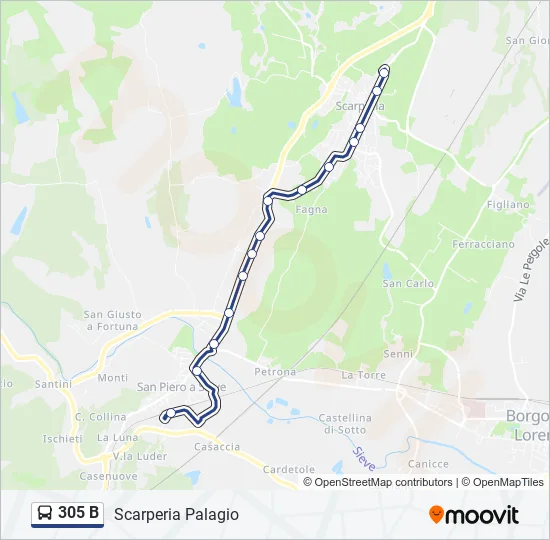 305 B Bus Line Map