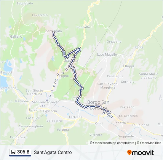 305 B Bus Line Map