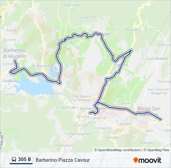 305 B Bus Line Map