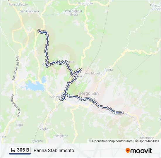 305 B Bus Line Map