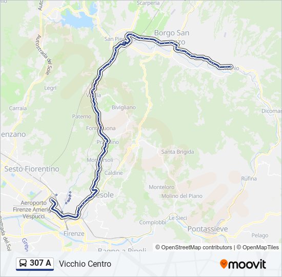 Percorso linea bus 307 A